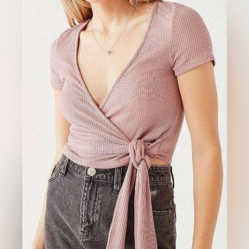Project Social T x Urban Outfitters Mauve Wrap Top